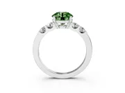 Round Five Stone Engagement Ring Setting for a Fancy Green Lab-Grown Diamond | Platinum