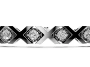 Round Lab-Grown Diamond XO Tennis Bracelet | Polished X Links | Sterling Silver