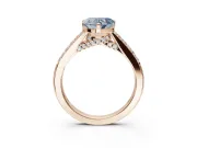 Heart-Shaped Pavé Solitaire Engagement Ring Setting for a Fancy Blue Lab-Grown Diamond | Crossover Gallery | Rose Gold