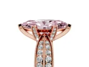 Marquise Milgrain Solitaire Engagement Ring Setting for a Fancy Pink Lab-Grown Diamond | Rose Gold