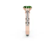 Oval Cathedral Channel Set Engagement Ring Setting for a Fancy Green Lab-Grown Diamond | Double Claw Prongs | Rose Gold