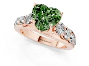 Heart-Shaped Engagement Ring Setting for a Fancy Green Lab-Grown Diamond | Rose Gold - Design NV-24645