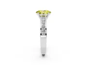 Oval Channel Engagement Ring Setting for a Fancy Yellow Lab-Grown Diamond | Sterling Silver