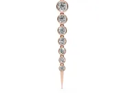 Round Lab-Grown Diamond Graduated Bezel Drop Necklace | Tapered Spike Tip | Rose Gold
