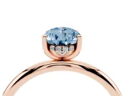 Pear-Shaped Micro-Prong Hidden Halo Engagement Ring Setting for a Fancy Blue Lab-Grown Diamond | Plain Band | Rose Gold