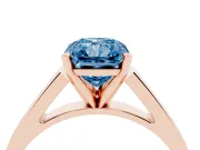 Radiant Cut Solitaire Engagement Ring Setting for a Fancy Blue Lab-Grown Diamond | Rose Gold