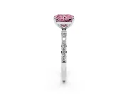 Radiant Cut Pave Solitaire Engagement Ring Setting for a Fancy Pink Lab-Grown Diamond | Pave Shoulders | Platinum