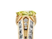 Pear-Shaped Vintage Milgrain Engagement Ring Setting for a Fancy Yellow Lab-Grown Diamond | Hidden Halo | Yellow Gold