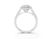 Princess Cut Raised Halo Engagement Ring Setting | Pave Band | Sterling Silver
