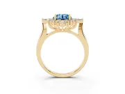 Round Engagement Ring Setting for a Fancy Blue Lab-Grown Diamond | Yellow Gold - Design NV-24790