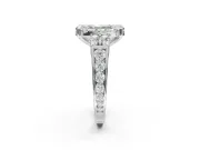 Radiant Cut Halo Engagement Ring Setting for a Fancy Green Lab-Grown Diamond | Graduated Channel Band | Platinum