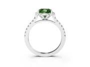 Princess Cut Floral Petal Engagement Ring Setting for a Fancy Green Lab-Grown Diamond | Petal Accents | Platinum