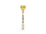 Cushion Cut Bar Set Engagement Ring Setting for a Fancy Yellow Lab-Grown Diamond | Yellow Gold