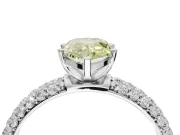 Pear-Shaped Domed Pavé Engagement Ring Setting for a Fancy Yellow Lab-Grown Diamond | Platinum
