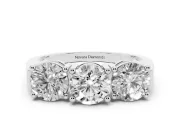 Round Three Stone Engagement Ring Setting | Equal-Size Stones | White Gold