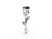 Round Twisted Vine Engagement Ring Setting for a Black Center | Marquise Side Stones | White Gold