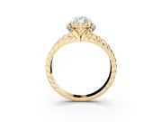 Marquise Rope Split Shank Engagement Ring Setting | Accented Head | Yellow Gold