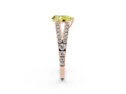 Pear-Shaped Graduated Split Shank Engagement Ring Setting for a Fancy Yellow Lab-Grown Diamond | Rose Gold