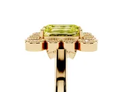 Emerald Cut Halo Engagement Ring Setting for a Fancy Yellow Lab-Grown Diamond | Yellow Gold - Design NV-24775