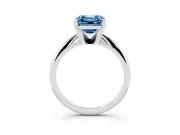 Asscher Cut Engagement Ring Setting for a Fancy Blue Lab-Grown Diamond | Platinum