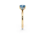 Princess Cut Hidden Halo Ring Setting for a Fancy Blue Lab-Grown Diamond | Yellow Gold