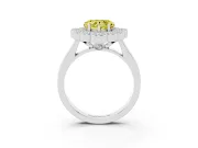 Heart-Shaped Halo Engagement Ring Setting for a Fancy Yellow Lab-Grown Diamond | White Gold - Design NV-24775