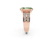 Marquise Half Bezel Engagement Ring Setting for a Fancy Green Lab-Grown Diamond | Double Row Channel Band | Rose Gold