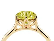 Round Cathedral Solitaire Engagement Ring Setting for a Fancy Yellow Lab-Grown Diamond | Tulip Gallery | Yellow Gold