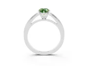 Fancy Green Pear Cut Diamond Solitaire Ring Set in White gold with Prong Setting and Classic Band