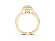 Radiant Cut Pavé Halo Engagement Ring Setting | Yellow Gold