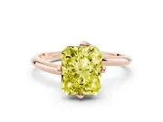 Radiant Cut Bypass Solitaire Engagement Ring Setting for a Fancy Yellow Lab-Grown Diamond | Plain Band | Rose Gold