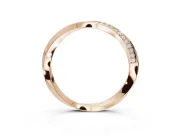 Round Lab-Grown Diamond Pavé Ribbon Twist Wedding Band | Polished Turn | Rose Gold