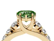 Heart-Shaped Engagement Ring Setting for a Fancy Green Lab-Grown Diamond | Yellow Gold - Design NV-24645