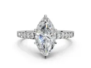 Marquise Pavé Solitaire Engagement Ring Setting | Crossover Gallery | Platinum