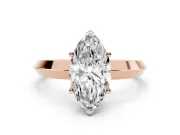 Marquise Knife-Edge Solitaire Engagement Ring Setting | Plain Band | Rose Gold