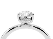 Pear-Shaped Hidden Halo Engagement Ring Setting | Thin Plain Band | Sterling Silver