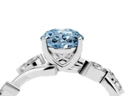 Oval Twisted Vine Engagement Ring Setting for a Fancy Blue Lab-Grown Diamond | Sterling Silver