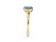 Emerald Cut Bypass Solitaire Engagement Ring Setting for a Fancy Blue Lab-Grown Diamond | Plain Band | Yellow Gold