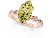 Marquise Vintage Milgrain Engagement Ring Setting for a Fancy Yellow Lab-Grown Diamond | Rose Gold