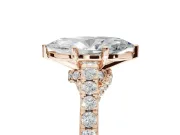 Marquise Pavé Solitaire Engagement Ring Setting | Crossover Gallery | Rose Gold
