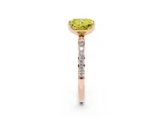 Radiant Cut Pave Solitaire Engagement Ring Setting for a Fancy Yellow Lab-Grown Diamond | Slim Band | Rose Gold