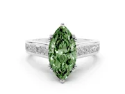 Marquise Channel Set Solitaire Engagement Ring Setting for a Fancy Green Lab-Grown Diamond | Princess Channel | Platinum