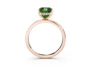 Princess Cut Hidden Halo Engagement Ring Setting for a Fancy Green Lab-Grown Diamond | Plain Band | Rose Gold