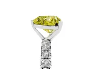 Heart-Shaped Pavé Engagement Ring Setting for a Fancy Yellow Lab-Grown Diamond | Platinum