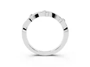 Round Diamond Twist Band Set in Silver with Prong Setting