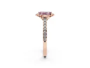 Emerald Cut Floral Petal Engagement Ring Setting for a Fancy Pink Lab-Grown Diamond | Petal Accents | Rose Gold
