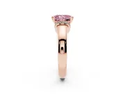 Radiant Cut Pavé Collar Engagement Ring Setting for a Fancy Pink Lab-Grown Diamond | Rose Gold