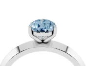 Pear-Shaped Knife-Edge Engagement Ring Setting for a Fancy Blue Lab-Grown Diamond | White Gold