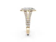 Marquise Halo Pavé Engagement Ring Setting | Narrow Split Shank | Yellow Gold
