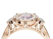 Marquise Halo Engagement Ring Setting for a Fancy Pink Lab-Grown Diamond | Side Clusters | Rose Gold